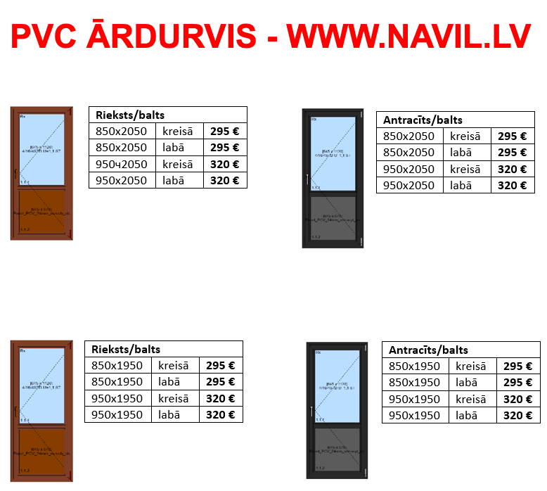 PVC ĀRDURVIS - PVC LOGI - NOLIKTAVA - VEIKALS - WWW.NAVIL.LV