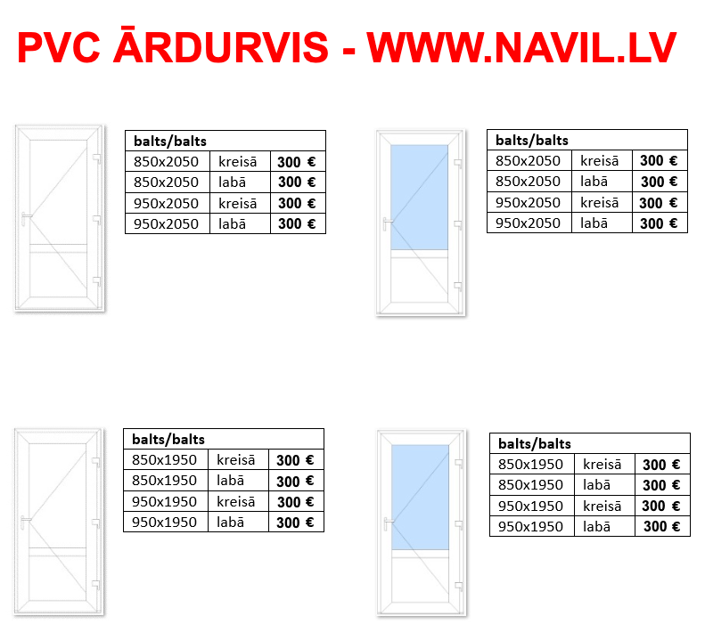 PVC ĀRDURVIS - PVC LOGI - NOLIKTAVA - WWW.NAVIL.LV
